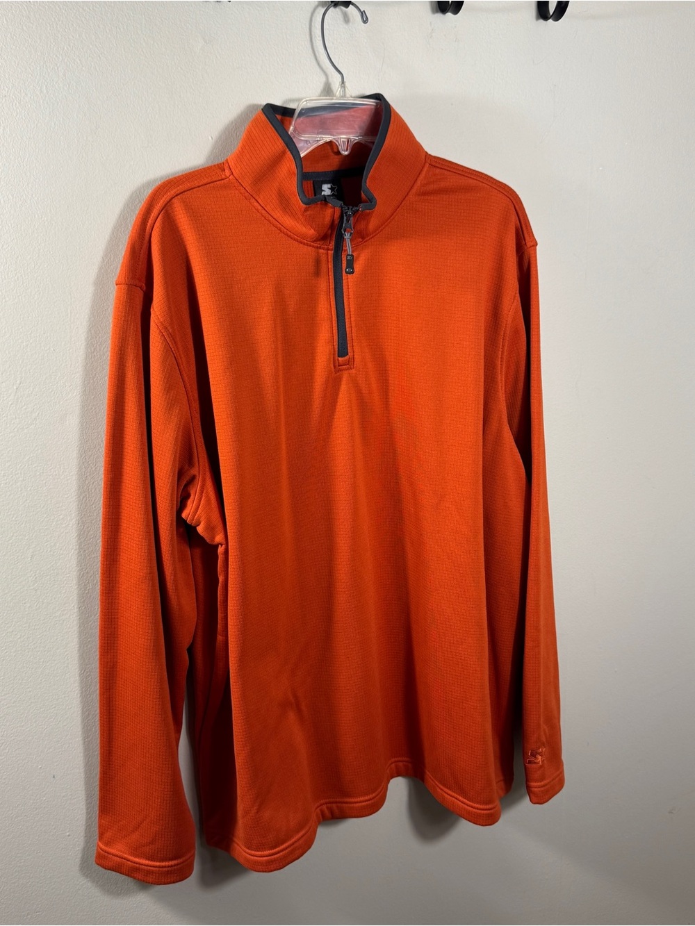 Starter Men’s 2XL Orange 1/4 Zip Reverse Grid Fleece Pullover NWT